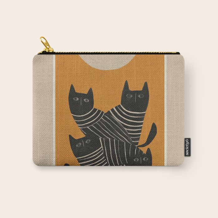 Abstract Black Cats Carry All Pouch Gallery Image 1