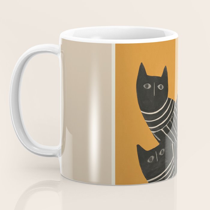 Abstract Black Cats Coffee Mug Gallery Image 3