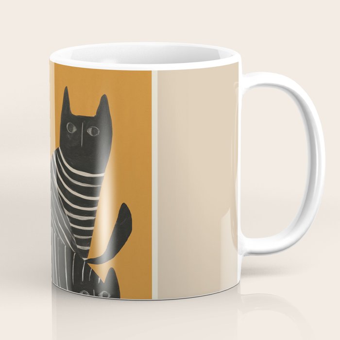 Abstract Black Cats Coffee Mug Gallery Image 1