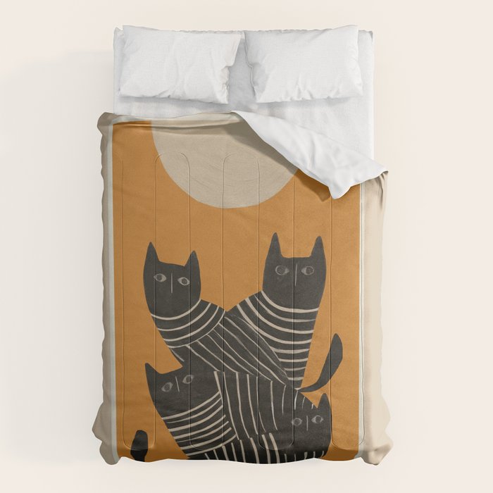 Abstract Black Cats Comforter Gallery Image 1