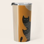 Abstract Black Cats Travel Mug Gallery Image 3