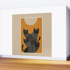 Abstract Black Cats Wall Mural Gallery Image 2