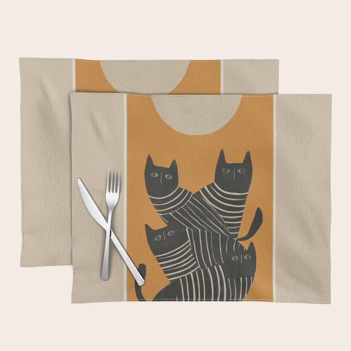 Abstract Black Cats Placemat Gallery Image 1