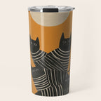 Abstract Black Cats Travel Mug Gallery Image 1