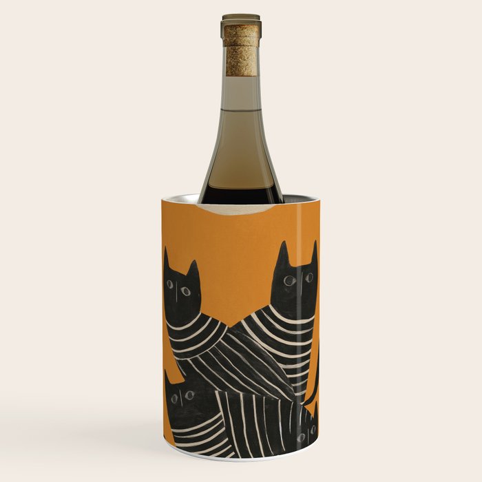 Abstract Black Cats Wine Chiller Gallery Image 1