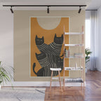 Abstract Black Cats Wall Mural Gallery Image 1