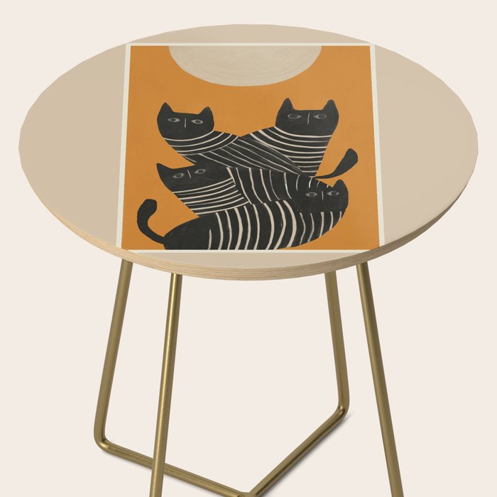 Abstract Black Cats Side Table Gallery Image 2