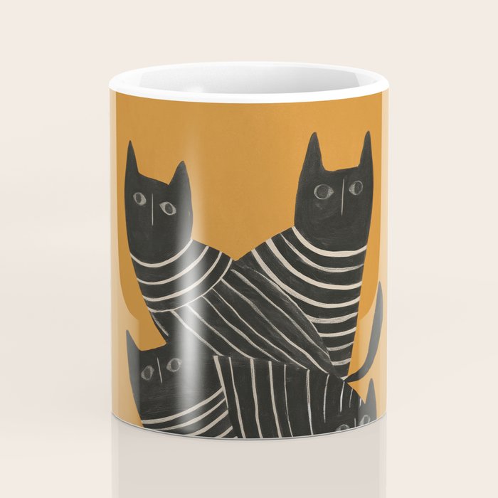 Abstract Black Cats Coffee Mug Gallery Image 4