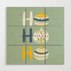 HoHoHo Cheerful little Christmas Illustration mint Wood Wall Art Gallery Image 1
