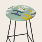 HoHoHo Cheerful little Christmas Illustration mint Stool Gallery Image 2