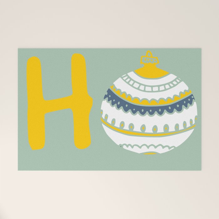 HoHoHo Cheerful little Christmas Illustration mint Welcome Mat Gallery Image 1
