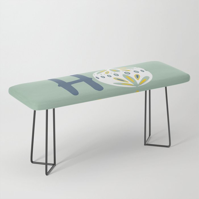 HoHoHo Cheerful little Christmas Illustration mint Bench Gallery Image 1