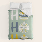 HoHoHo Cheerful little Christmas Illustration mint Duvet Cover Gallery Image 6