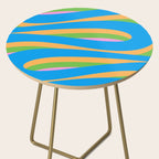 Pop Swirl Wavy Abstract Pattern Bright Blue Green Mustard Pink Side Table Gallery Image 2