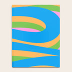 Pop Swirl Wavy Abstract Pattern Bright Blue Green Mustard Pink Notebook Gallery Image 4