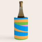 Pop Swirl Wavy Abstract Pattern Bright Blue Green Mustard Pink Wine Chiller Gallery Image 1