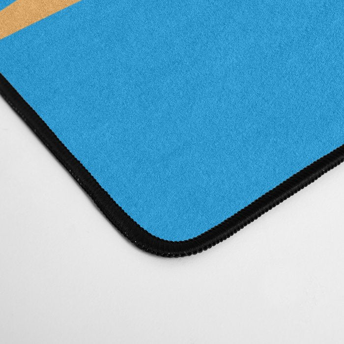Pop Swirl Wavy Abstract Pattern Bright Blue Green Mustard Pink Desk Mat Gallery Image 4