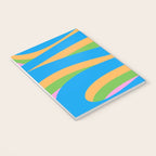 Pop Swirl Wavy Abstract Pattern Bright Blue Green Mustard Pink Notebook Gallery Image 3