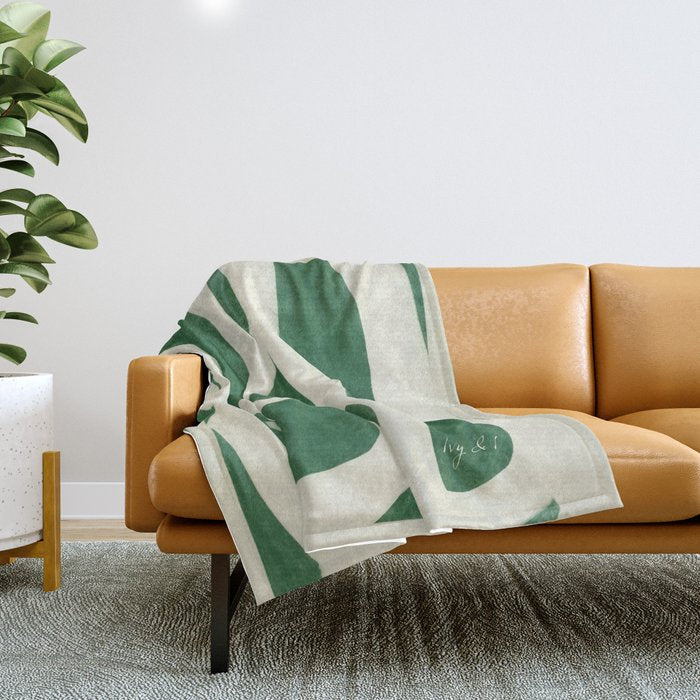 Green White Movement  Throw Blanket Gallery Image 1