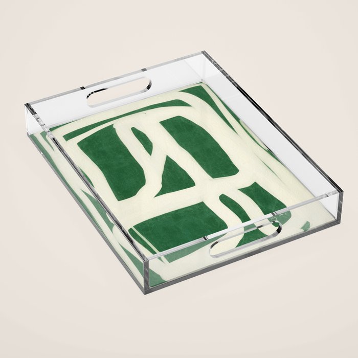 Green White Movement  Acrylic Tray Gallery Image 1