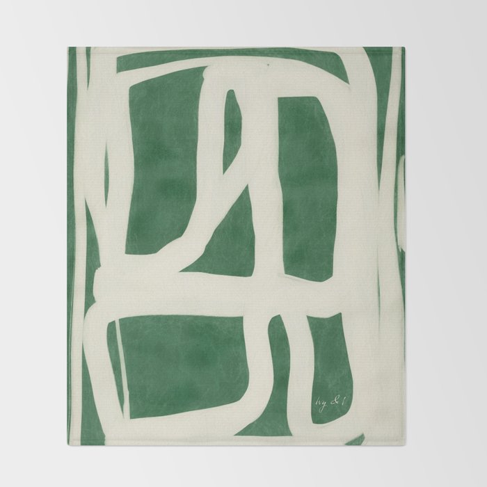 Green White Movement  Throw Blanket Gallery Image 2