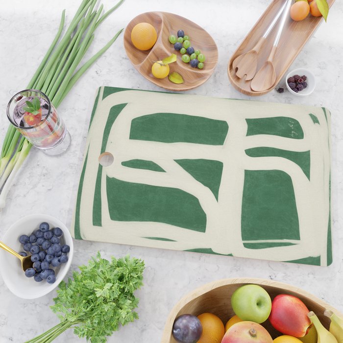 Green White Movement  Cutting Board Gallery Image 2