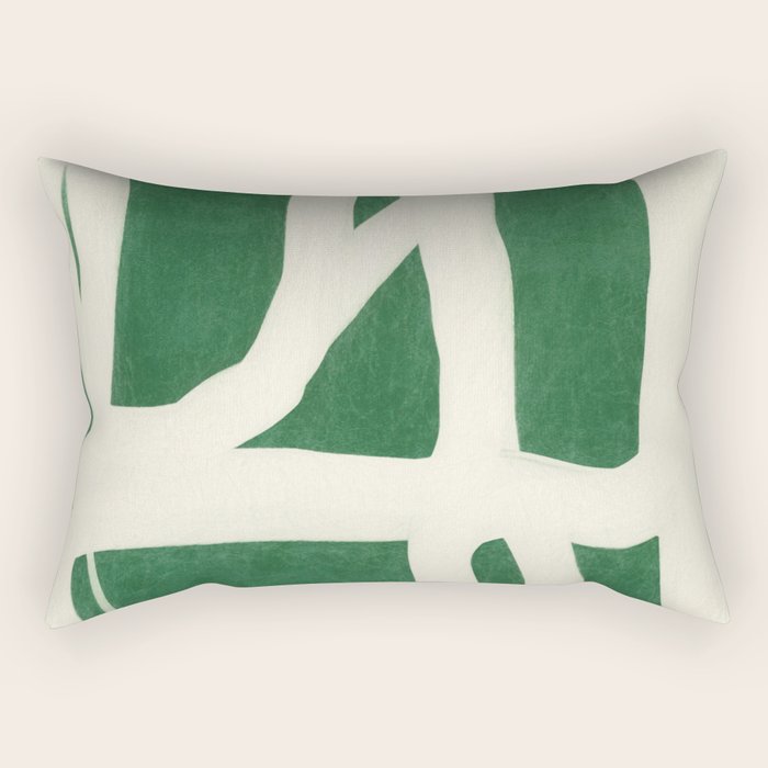 Green White Movement  Rectangular Pillow Gallery Image 2