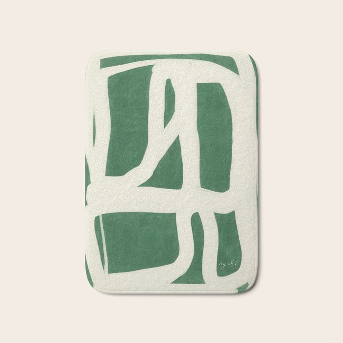 Green White Movement  Bath Mat Gallery Image 1