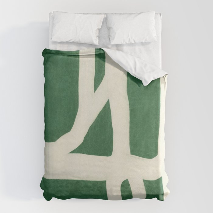 Green White Movement  Duvet Cover Gallery Image 1