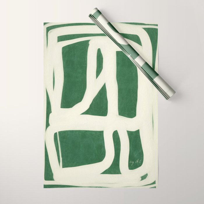 Green White Movement  Wrapping Paper Gallery Image 1