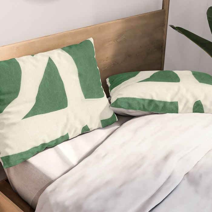 Green White Movement  Pillow Sham Gallery Image 2