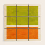 Retro Lime Green Minimalist Abstract Color Block Rothko Midcentury Modern Art Wood Wall Art Gallery Image 1