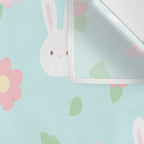 Cute rabbit bunny animal with spring flowers Wall Tapestry Gallery Image 3