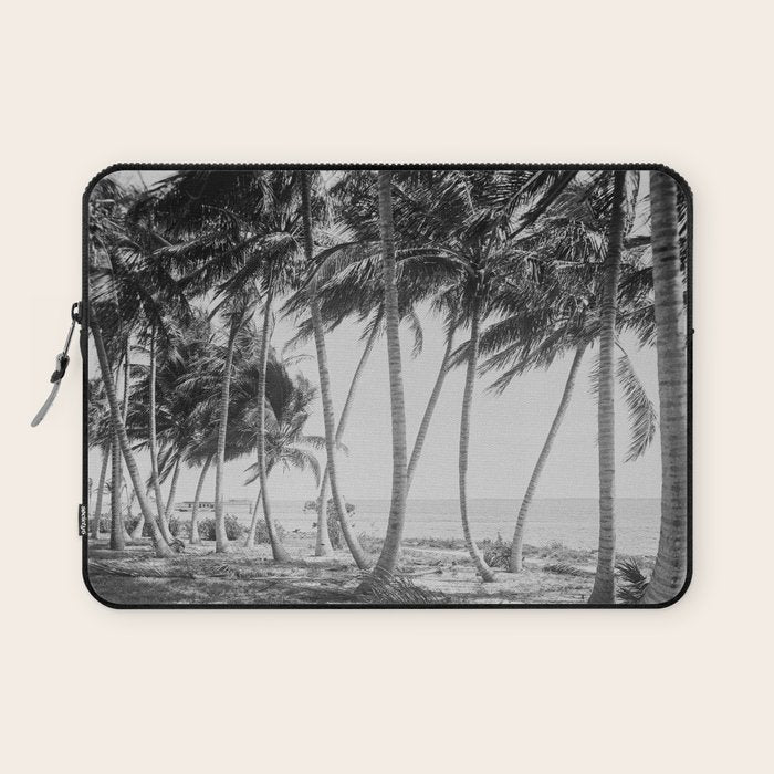 Miami Florida Palm Trees Black and White Vintage Photograph, 1915 Laptop Sleeve Gallery Image 1