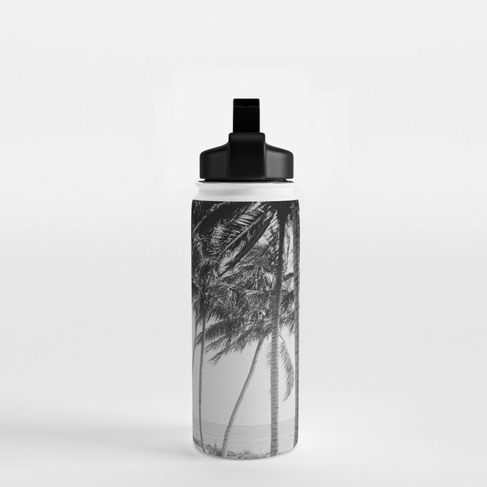 Miami Florida Palm Trees Black and White Vintage Photograph, 1915 Water Bottle Gallery Image 2