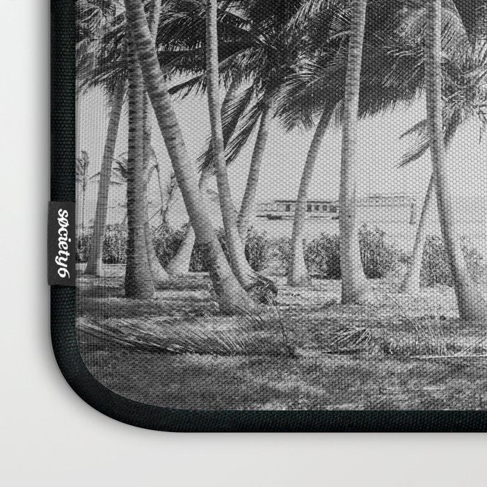 Miami Florida Palm Trees Black and White Vintage Photograph, 1915 Laptop Sleeve Gallery Image 3