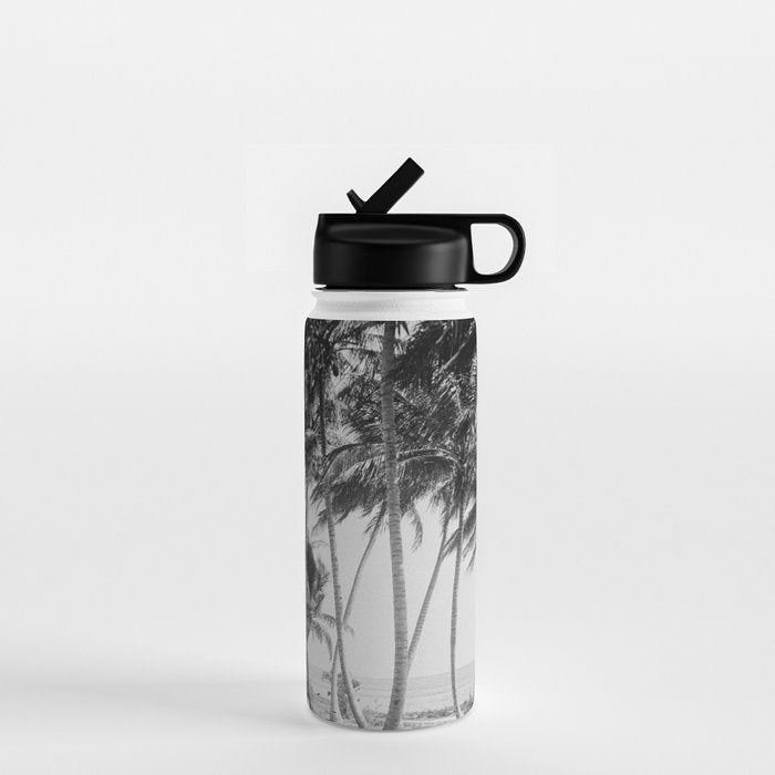 Miami Florida Palm Trees Black and White Vintage Photograph, 1915 Water Bottle Gallery Image 1
