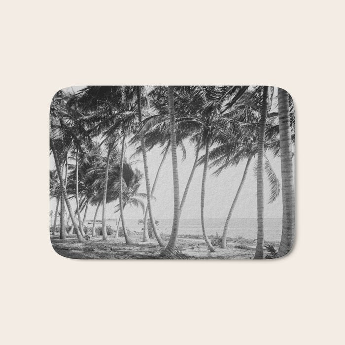 Miami Florida Palm Trees Black and White Vintage Photograph, 1915 Bath Mat Gallery Image 1