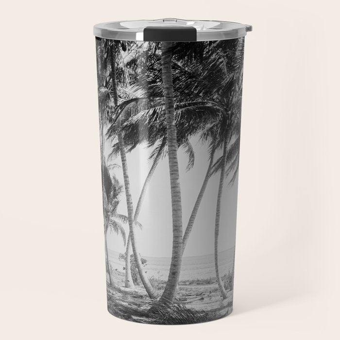 Miami Florida Palm Trees Black and White Vintage Photograph, 1915 Travel Mug Gallery Image 1