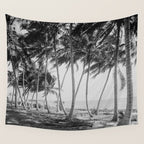 Miami Florida Palm Trees Black and White Vintage Photograph, 1915 Wall Tapestry Gallery Image 4