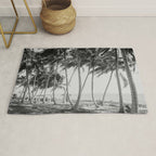 Miami Florida Palm Trees Black and White Vintage Photograph, 1915 Rug Gallery Image 1