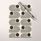 Abstraction_BLACK_LINE_DOT_POP_ART_Minimalism_004D Wrapping Paper Gallery Image 1