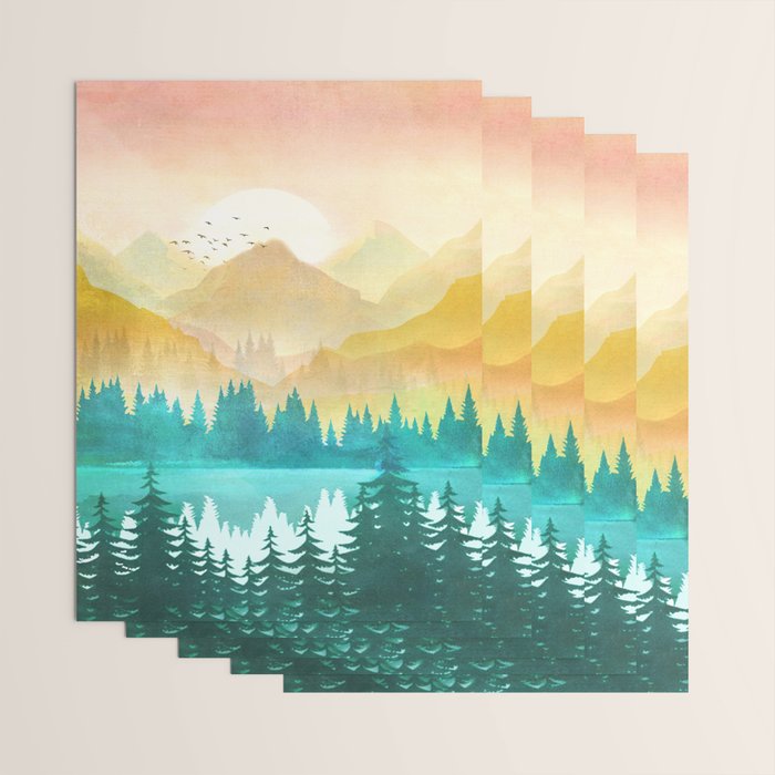 Summer Mountain Sunrise Wrapping Paper Gallery Image 3