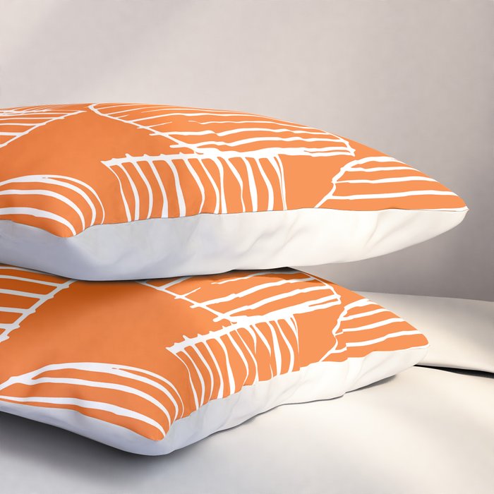 Mid-Century Modern 1950's Orange Juice Mimosa Colored Abstract Pillow Sham Gallery Image 3