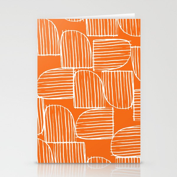 Mid-Century Modern 1950's Orange Juice Mimosa Colored Abstract Stationery Card Gallery Image 2