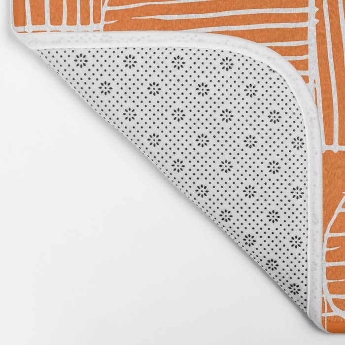 Mid-Century Modern 1950's Orange Juice Mimosa Colored Abstract Bath Mat Gallery Image 2