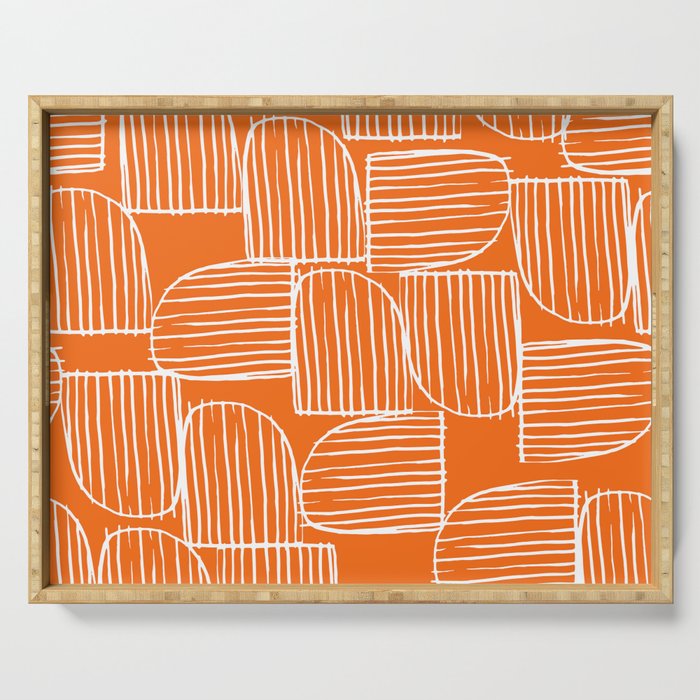 Mid-Century Modern 1950's Orange Juice Mimosa Colored Abstract Serving Tray Gallery Image 1