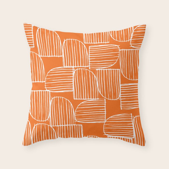 Mid-Century Modern 1950's Orange Juice Mimosa Colored Abstract Throw Pillow