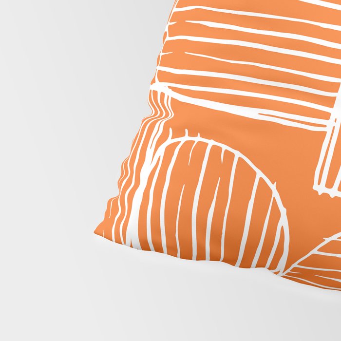 Mid-Century Modern 1950's Orange Juice Mimosa Colored Abstract Pillow Sham Gallery Image 4