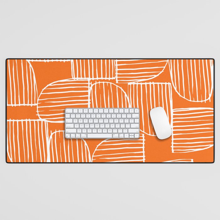 Mid-Century Modern 1950's Orange Juice Mimosa Colored Abstract Desk Mat Gallery Image 1